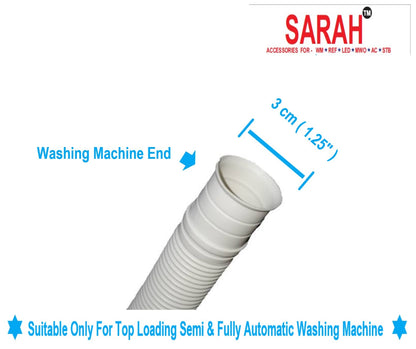 SARAH ® - 1.3 Meter, Premium, Heavy Duty, Flexible, Universal type Top Loading Semi & Fully Automatic Washing Machine Drain Hose Pipe. Suitable for all major brands.