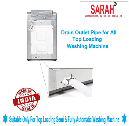 SARAH ® - 1.3 Meter, Premium, Heavy Duty, Flexible, Universal type Top Loading Semi & Fully Automatic Washing Machine Drain Hose Pipe. Suitable for all major brands.