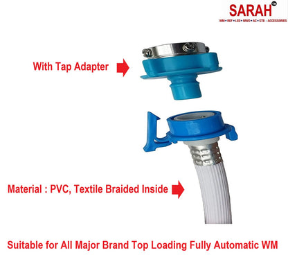 SARAH ® - 1 Meter, Premium, Heavy Duty Universal Type Inlet Hose Pipe for Top Loading Fully Automatic Washing Machine. Suitable for all major brands Top Loading Fully Automatic Washing Machine (1 Meter)