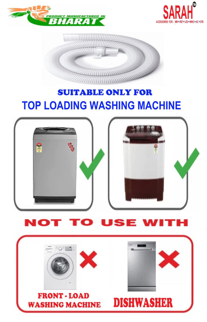 SARAH ® - 1  Meter, Premium, Heavy Duty, Flexible, Universal type Top Loading Semi & Fully Automatic Washing Machine Drain Hose Pipe. Suitable for all major brands.